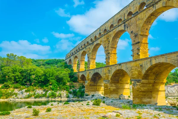 Aqueduto Pont Gard Franc — Fotografia de Stock