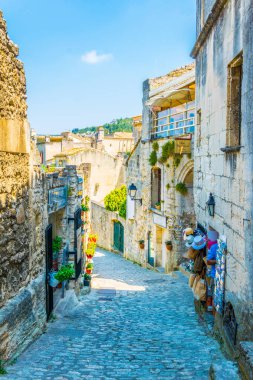 Les Baux de Provence, Frangı tarihi merkezinde dar bir sokak görünümü