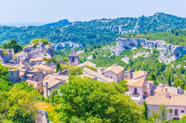 Les Baux ortaçağ köyü des Frangı Provence