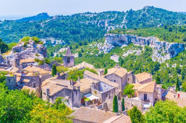 Les Baux ortaçağ köyü des Frangı Provence