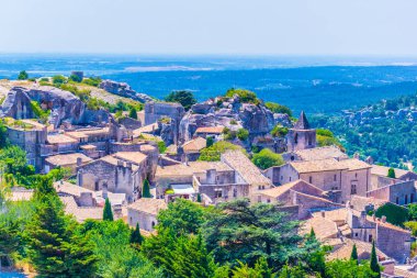 Les Baux ortaçağ köyü des Frangı Provence