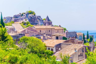Les Baux ortaçağ köyü des Frangı Provence