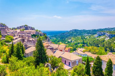 Les Baux ortaçağ köyü des Frangı Provence