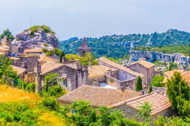 Les Baux ortaçağ köyü des Frangı Provence