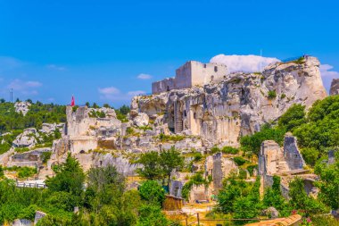 Franc 'taki Les Baux des Provence köyünde Baux Şatosu
