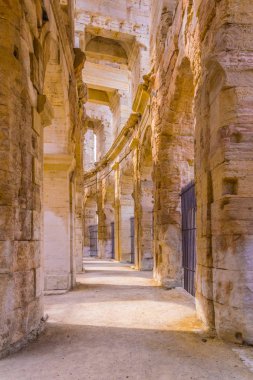 Corridor inside of Arles Amphitheatre, Franc clipart