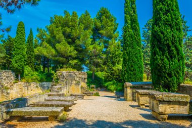 Bir bahçe içinde Fort Saint Andre Villenueve les Avignon, Frangı görünümünü