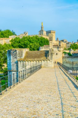 Palais des Papes ve katedral Our Lady Pont d'Avignon Nehri Rhône, Frangı görüntülendi?