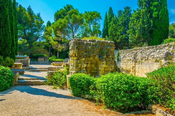 Vista Jardín Dentro Del Fuerte Saint Andre Villenueve Les Avignon — Foto de Stock