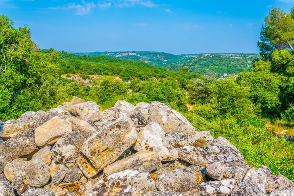 Buoux Slott Med Utsikt Över Luberon Regionala Naturpark Franc — Stockfoto