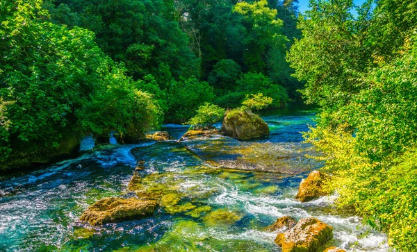 Sorgue Floden Passerar Genom Fontaine Vaucluse Byn Franc — Stockfoto