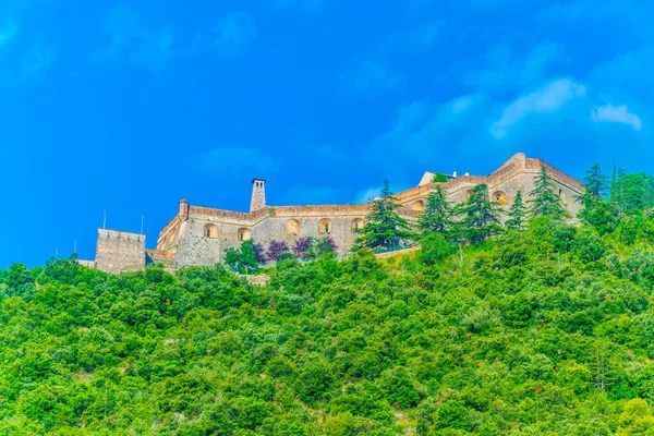 Λιβερία Φρούριο Θέα Στο Χωριό Villefranche Conflent Φράγκο — Φωτογραφία Αρχείου