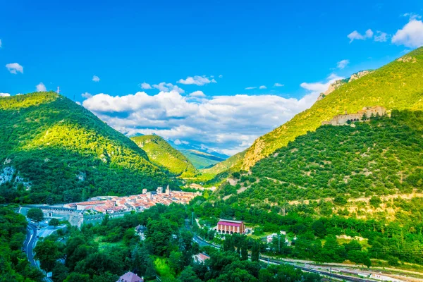 Vue Aérienne Village Villefranche Conflent Franc — Photo