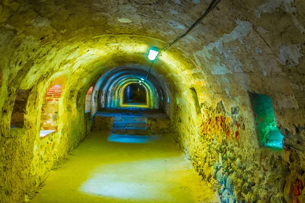 Podziemnym Korytarzem Fortyfikacji Villefranche Conflent Frank — Zdjęcie stockowe