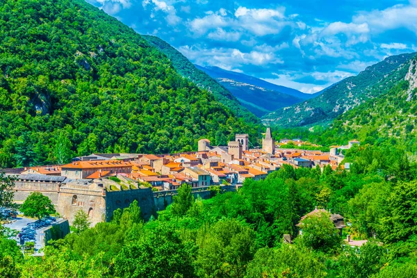 Vue Aérienne Village Villefranche Conflent Franc — Photo