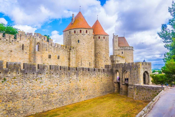 Porte Narbonnaise Leading Old Town Carcassonne Franc — Stock Photo, Image