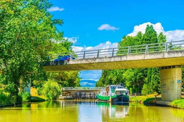 Weergave Van Een Sluis Canal Midi Carcassone Franc — Stockfoto