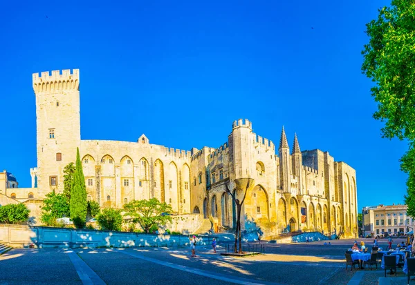 Weergave Van Palais Papes Kathedraal Avignon Franc — Stockfoto