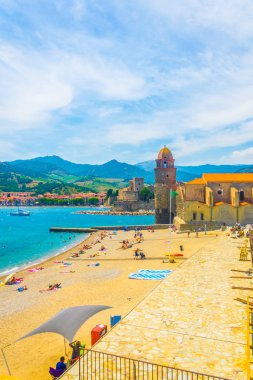 Collioure, Fransa, 26 Haziran 2017: Kilise Our Lady Collioure, Frangı meleklerin