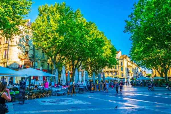Avignon Fransa Haziran 2017 Nsanlar Aracılığıyla Merkezi Avignon Frangı Dar — Stok fotoğraf