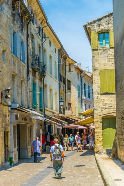 Uzes Fransa Haziran 2017 Nsanlar Uzes Merkezi Frangı Dar Bir — Stok fotoğraf