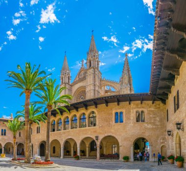 Main courtyard of the Almudaina palace in Palma de Mallorca, Spai clipart
