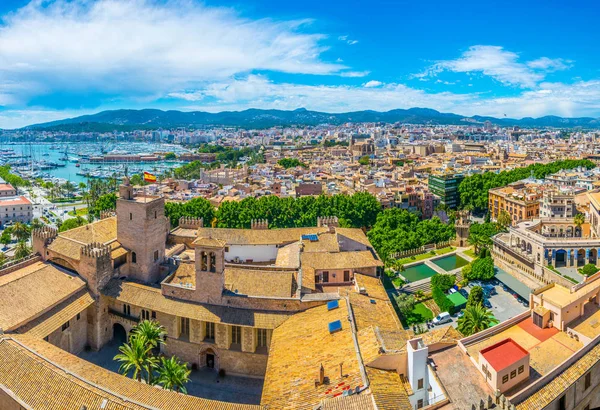 Luchtfoto Van Palma Mallorca Met Almudaina Paleis Spai — Stockfoto