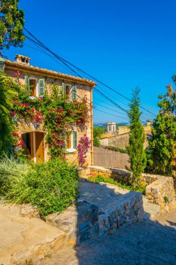 Pollenca, Mallorca, Spai El Calvari chapel önde gelen Carrer del Calvari merdiven 365 adımlardan