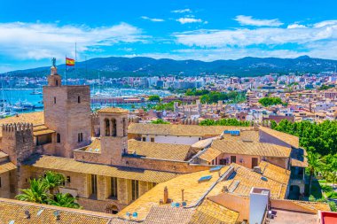 Almudaina Sarayı, Spai ile Palma de Mallorca havadan görünümü