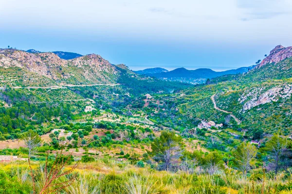 Solnedgang Udsigt Serra Tramuntana Bjergkæde Mallorca Spai - Stock-foto