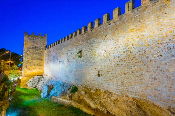 Vista Sul Tramonto Della Fortificazione Della Città Alcudia Maiorca Spai — Foto Stock