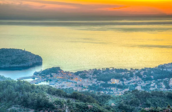 Zonsondergang Van Port Soller Mallorca Spai — Stockfoto