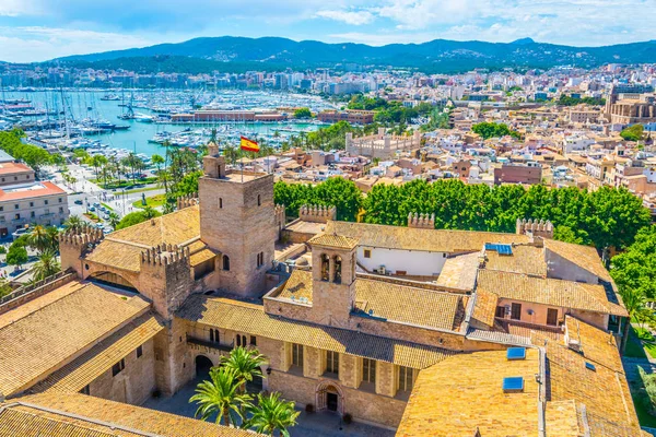 Almudaina Sarayı, Spai ile Palma de Mallorca havadan görünümü