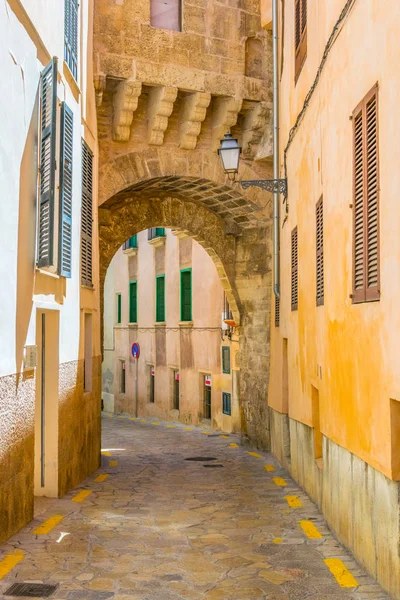 Blick Auf Eine Enge Straße Historischen Zentrum Von Palma Mallorca — Stockfoto