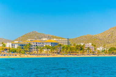 Port de Pollenca, Mallorca, Spai deniz görünümü