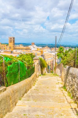Felanitx hava görünümünü Sant Miguel kilise, Mallorca, Spai