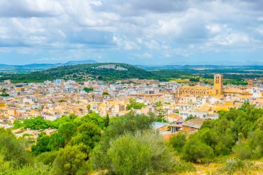 Felanitx hava görünümünü Sant Miguel kilise, Mallorca, Spai