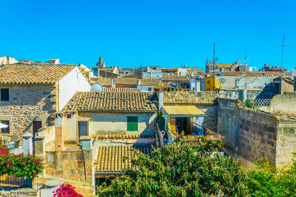 Letecký Pohled Staré Město Alcudia Mallorca Spai — Stock fotografie