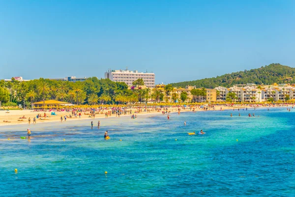 Holiday Resorts Stretched Alongside Alcudia Beach Mallorca Spai — Stock Photo, Image