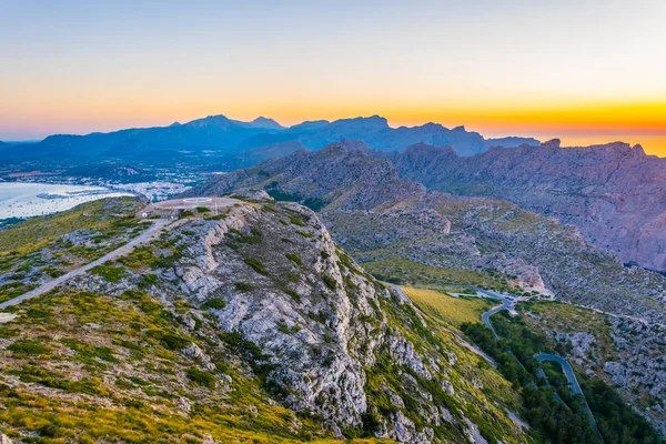 Vista Atardecer Del Puerto Pollenca Bahía Pollenca Mallorca Spai — Foto de Stock