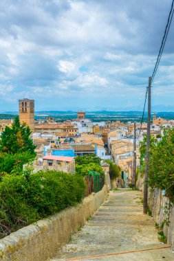 Felanitx hava görünümünü Sant Miguel kilise, Mallorca, Spai