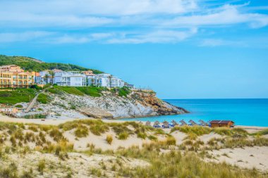 Cala Mesquida 'da kum tepeleri, Mallorca, Spai