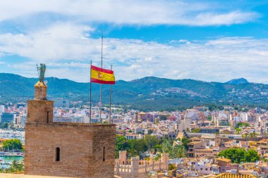 Almudaina Sarayı, Spai ile Palma de Mallorca havadan görünümü