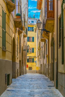Dar sokak içinde tarihi merkezi Palma de Mallorca, Spai görünümünü