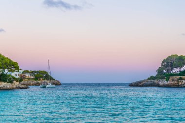 Cala defne d'Or, Mallorca, Spai gün batımı görünümü