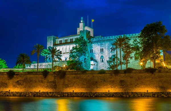 Vista Nocturna Catedral Mallorca Spai — Foto de Stock