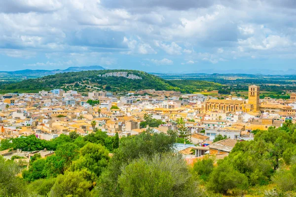 Vista Aérea Felanitx Con Iglesia Sant Miguel Mallorca Spai — Foto de Stock