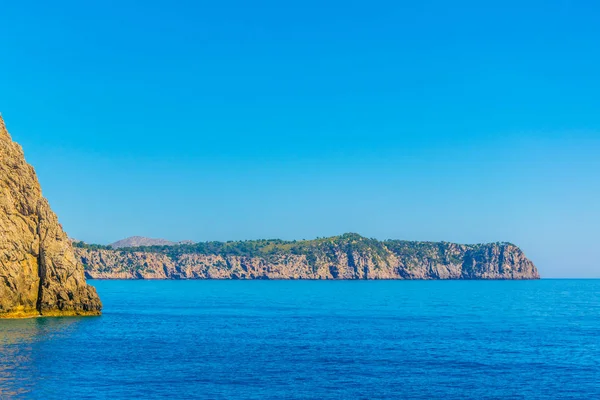 Baía Pollenca Cercada Por Cap Formentor Maiorca Spai — Fotografia de Stock