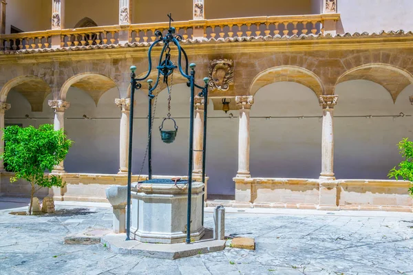 A small courtyard inside on the cathedral of Palma de Mallorca, Spai