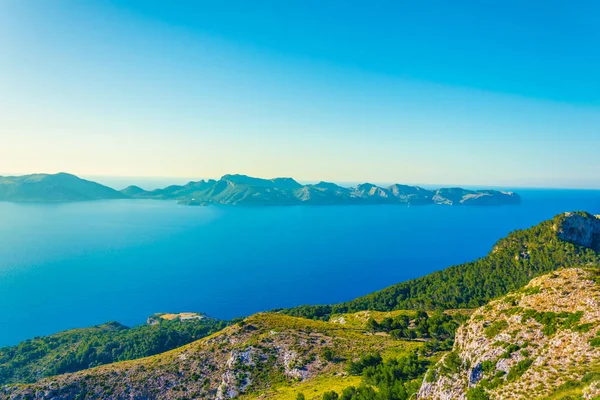 Baia Pollenca Circondata Cap Formentor Maiorca Spai — Foto Stock